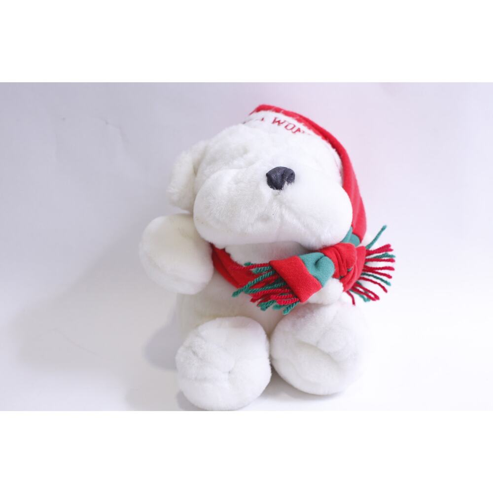 It's A Wonderful Life, Christmas, White Dog, Plush, Red Hat, Red Green Scarf,